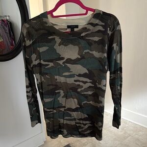 J. Crew Camouflage Crew Neck Sweater